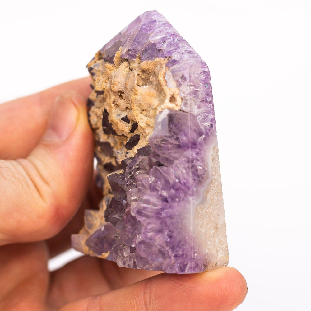 Amethyst with Banded Agate | Natural Raw Cluster Healing Crystal Free Form | The Manifestation Stone | Choose Preferred Size