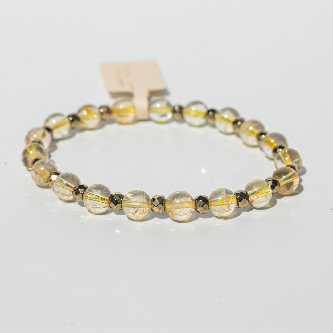 Citrine (黃水晶) | w/ Titanium Pyrite (黃鐵礦) Spacers (AAA Quality) | The Revitalizing Stone of Summer