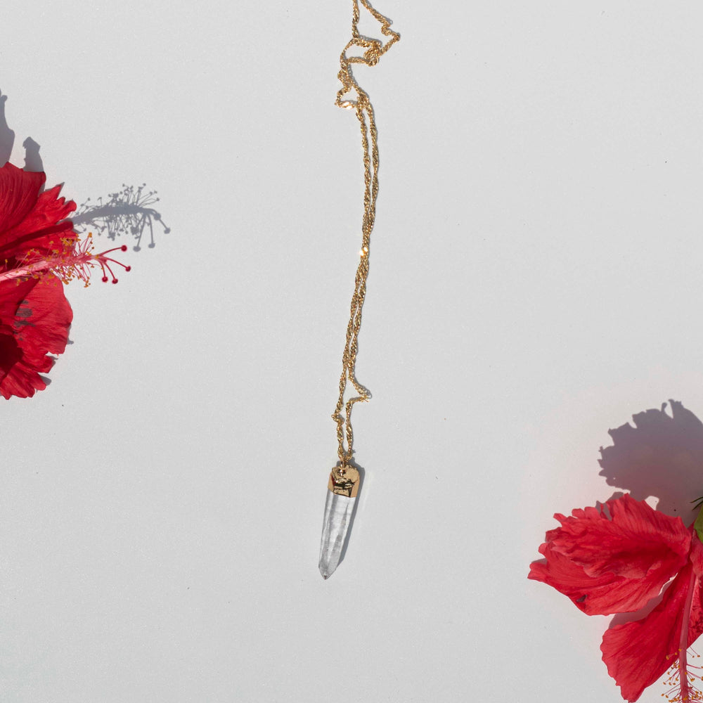 Clear Quartz (透明水晶) (AAA Quality) | Pendant on Gold Plated Necklace | The Spirit Stone | Choose Preferred Length