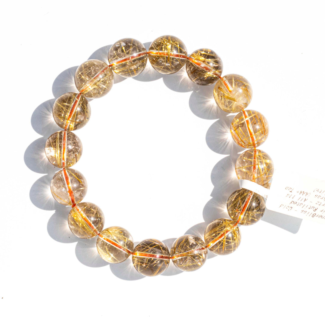 Golden Rutilated Quartz (髮晶) | Stretchy Cord Bracelet | The Divinity Stone | AAA Quality