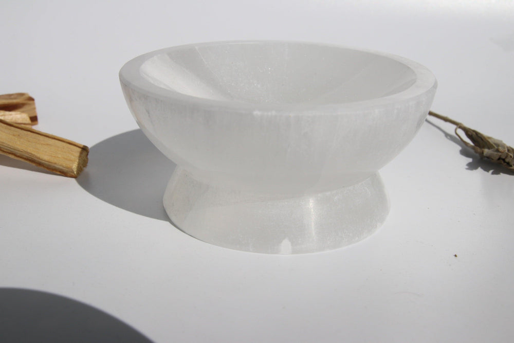 Selenite | Natural Healing Crystal Drum Bowl | Master Cleansing Stone | Cleanses Your Crystal Jewelry and Surroundings