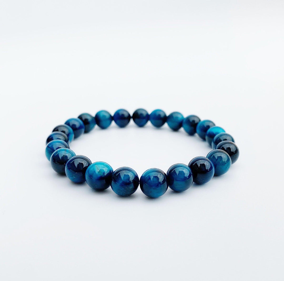 Tiger's Eye (虎眼石) | Blue | Stretchy Cord Bracelet | The Courage Stone