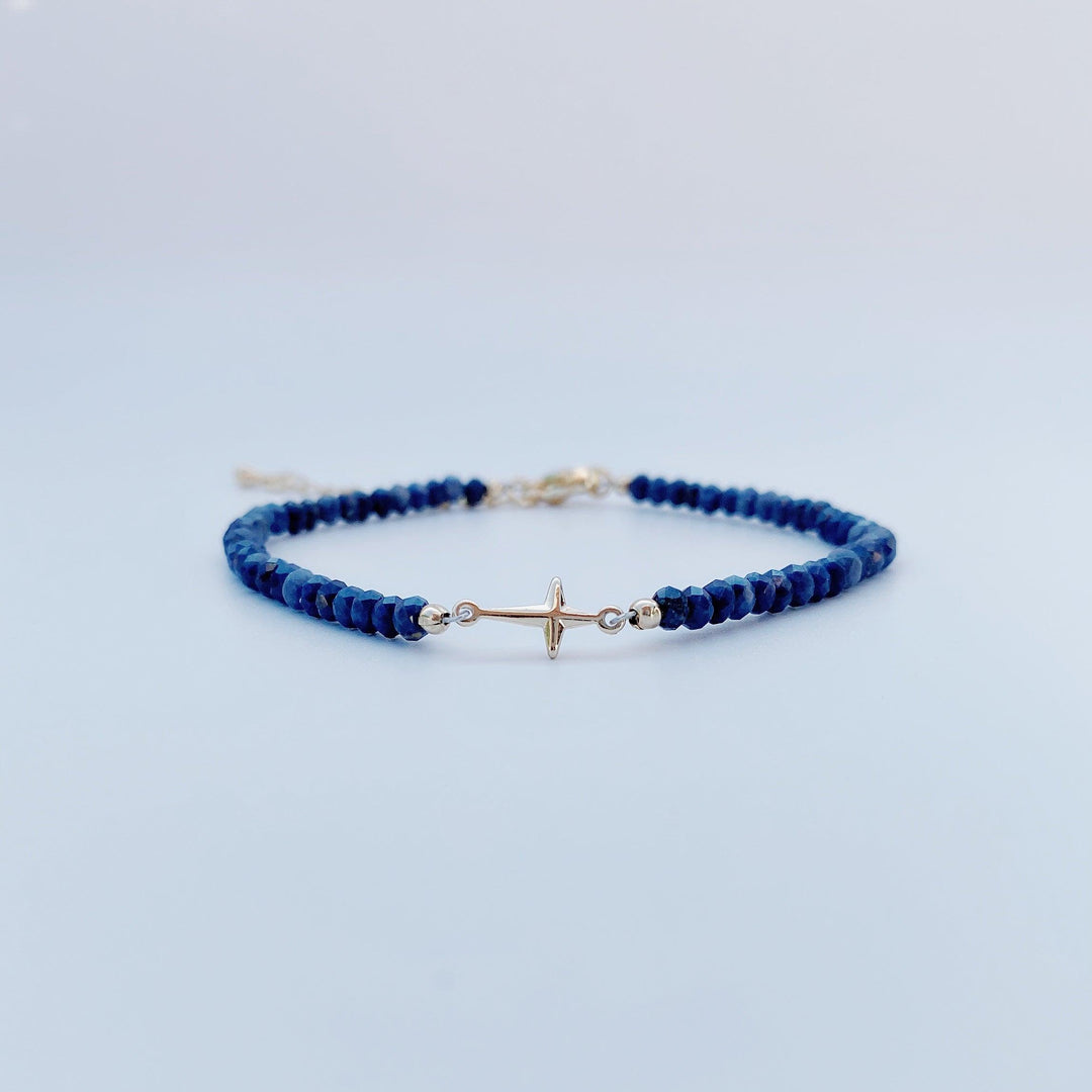 Lapis Lazuli (青金石) | Silver Cross Bracelet