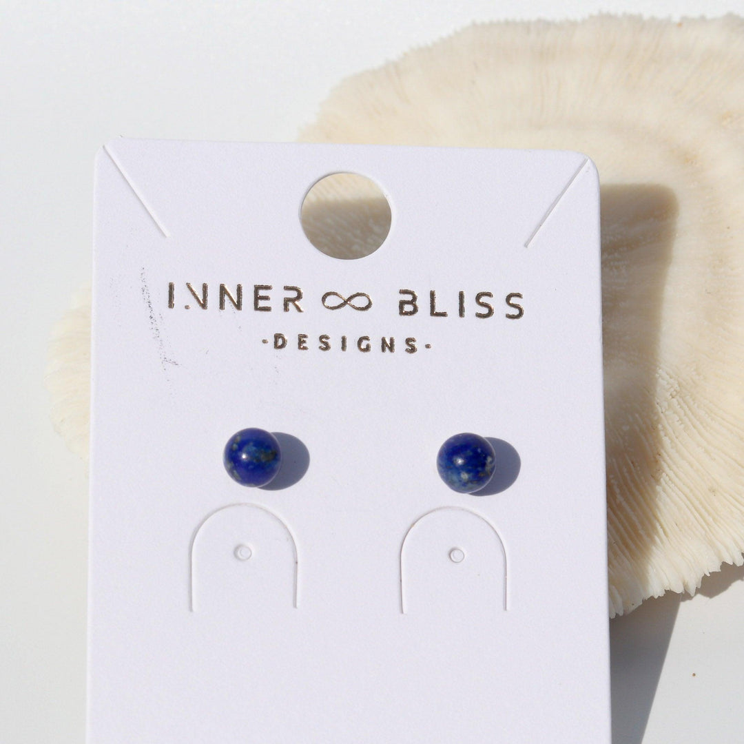 Lapis Lazuli (青金石) | Stud Earrings | Stone of Truth & Wisdom - innerblissdesigns