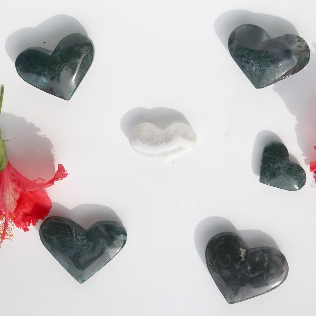 Moss Agate | Druzy Hearts (S) | The Stone Of Abundance (水草瑪瑙)