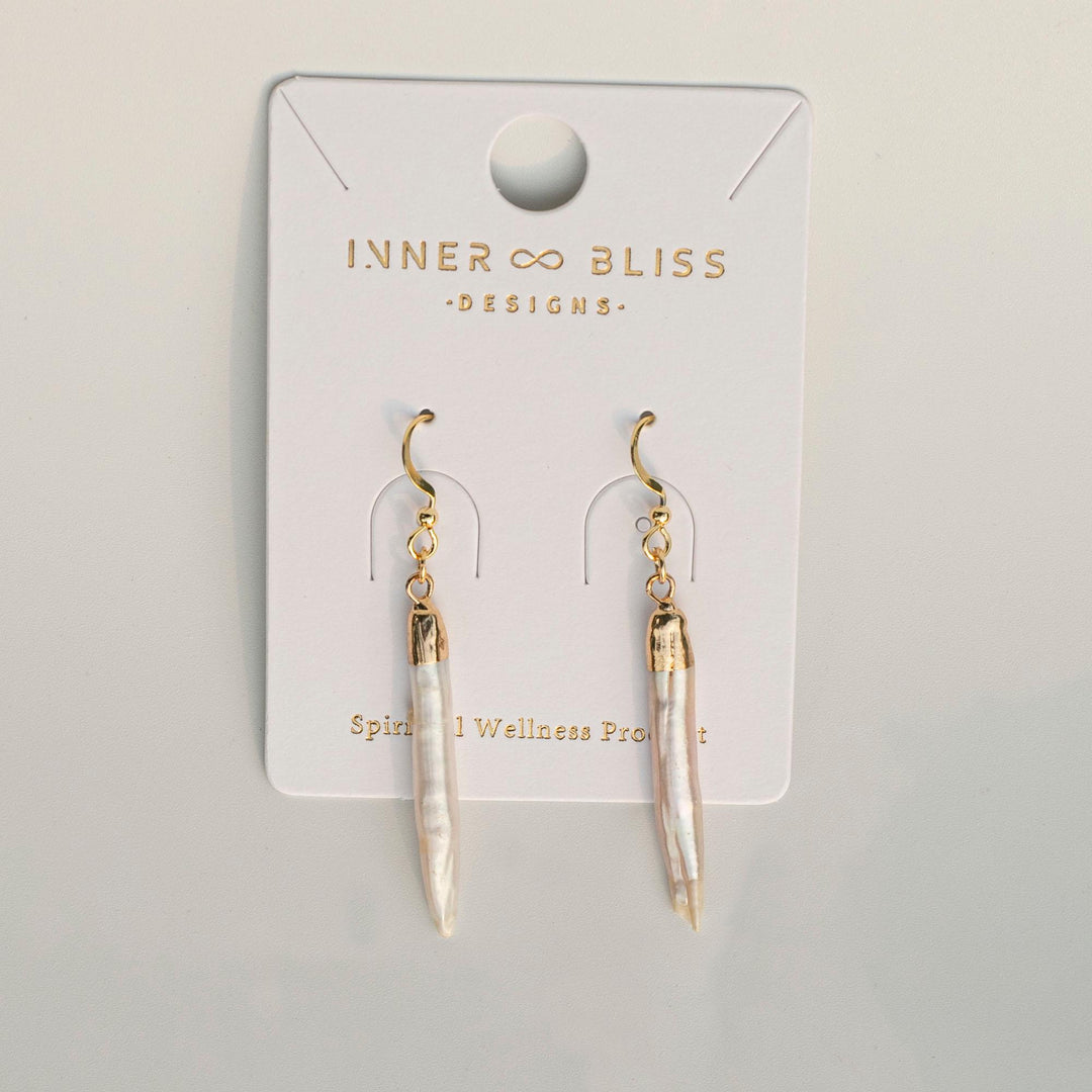 Pearl (珍珠) | Bespoke Long Earrings | Gold Plated Droplets | Stone of Sensuality