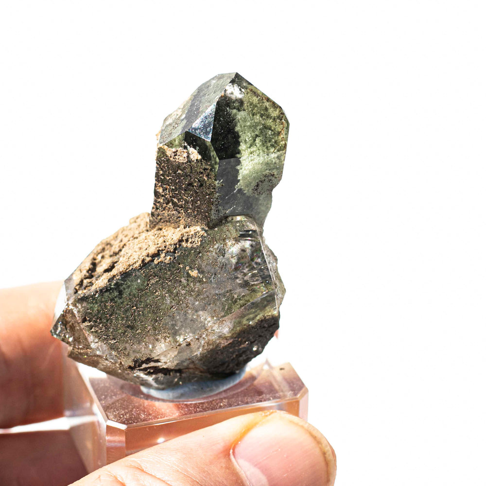 Phantom Quartz (幽靈) Mini Obelisk Points with Green Inclusions - The Heart Chakra - Choose Preferred Point Size Between Small, Medium, and Large