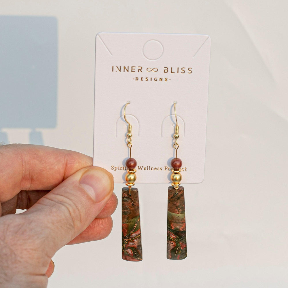 Red Creek Jasper  | Healing Crystal Dangle Earrings | The Nurturing Stone