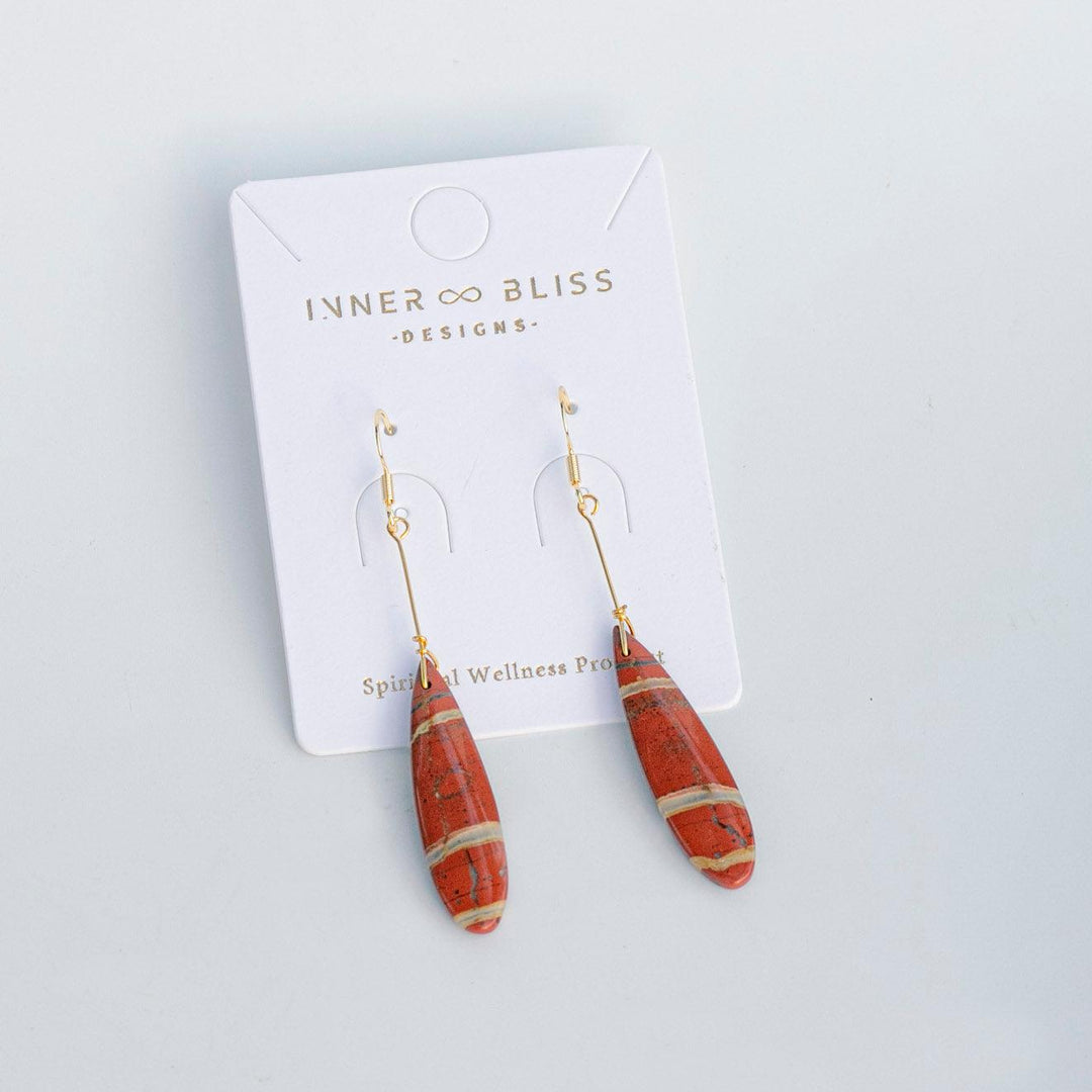Rhodochrosite | Healing Crystal Dangle Earrings | The Stone of Well Being & Trauma