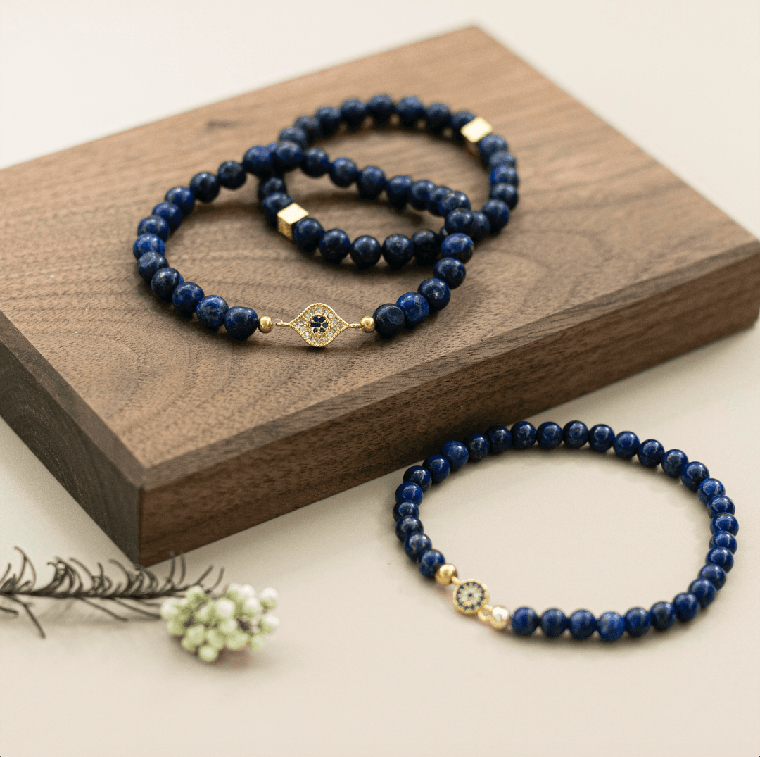 Lapis Lazuli (青金石) | Evil Eye Bracelet | The Stone of Truth & Wisdom - innerblissdesigns
