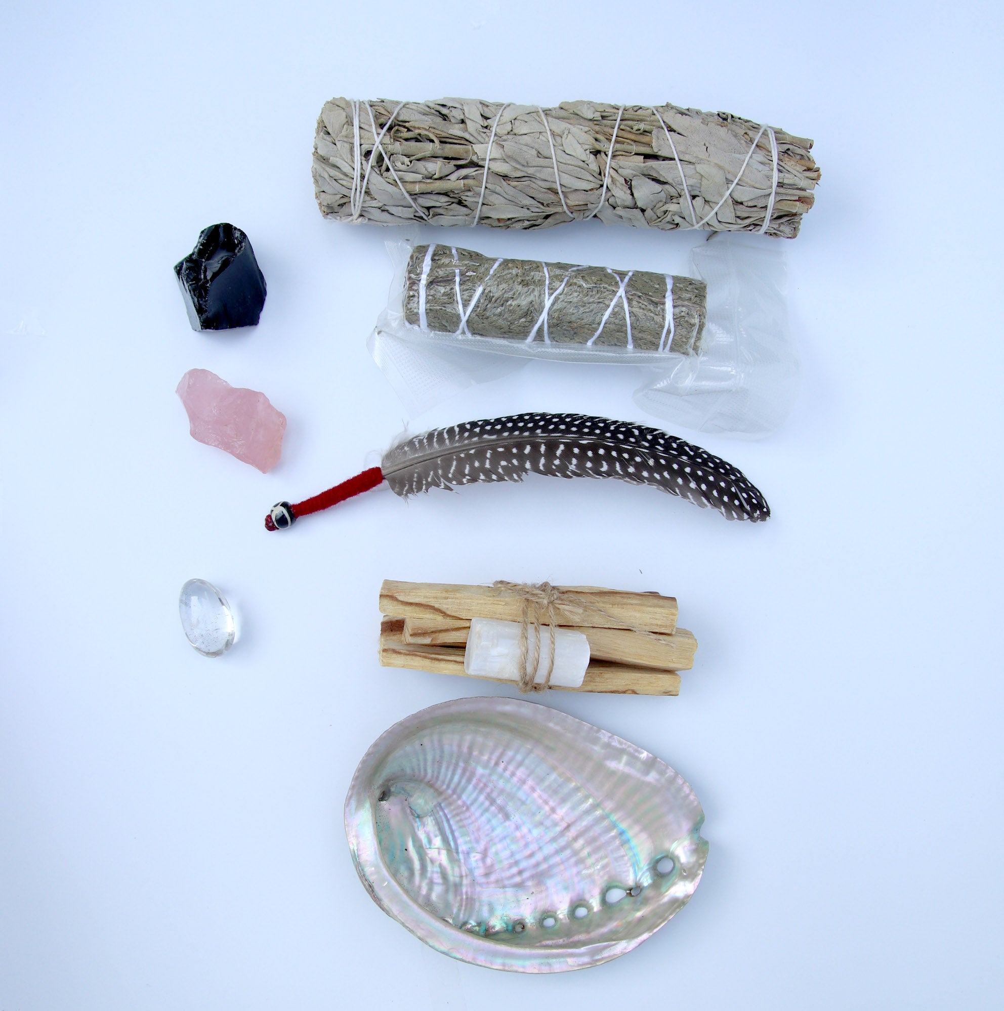Smudge Kit  Deluxe Edition Including Sage, Palo Santo, Crystals