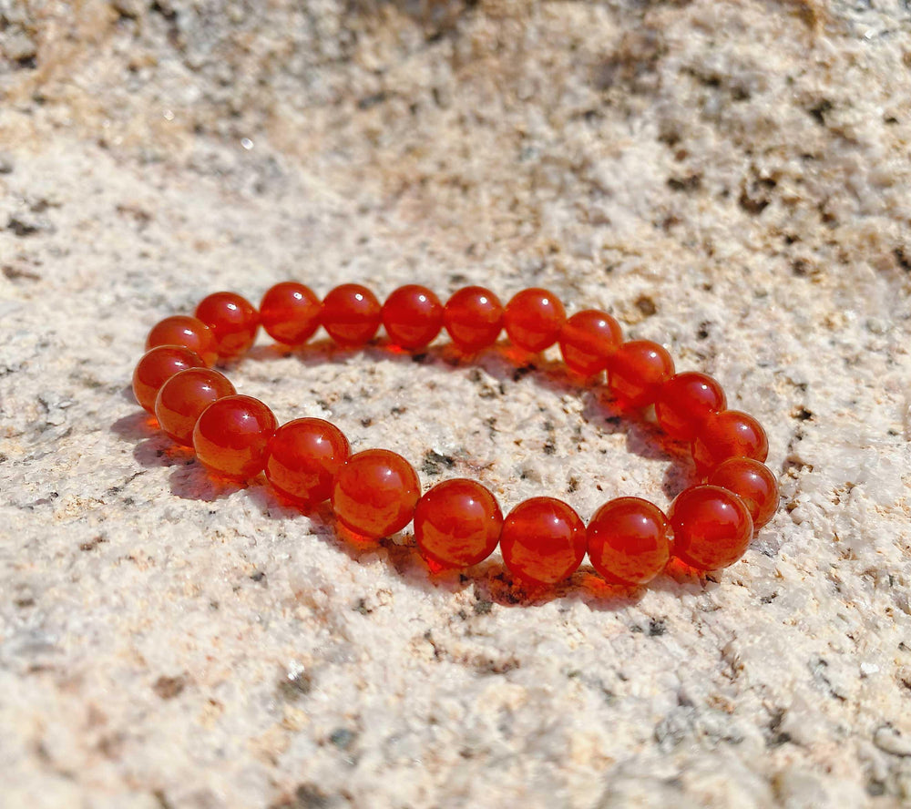Carnelian | Stretchy Cord Healing Crystal Bracelet | The Stone of Creativity | Choose Preferred Bead & Wrist Size