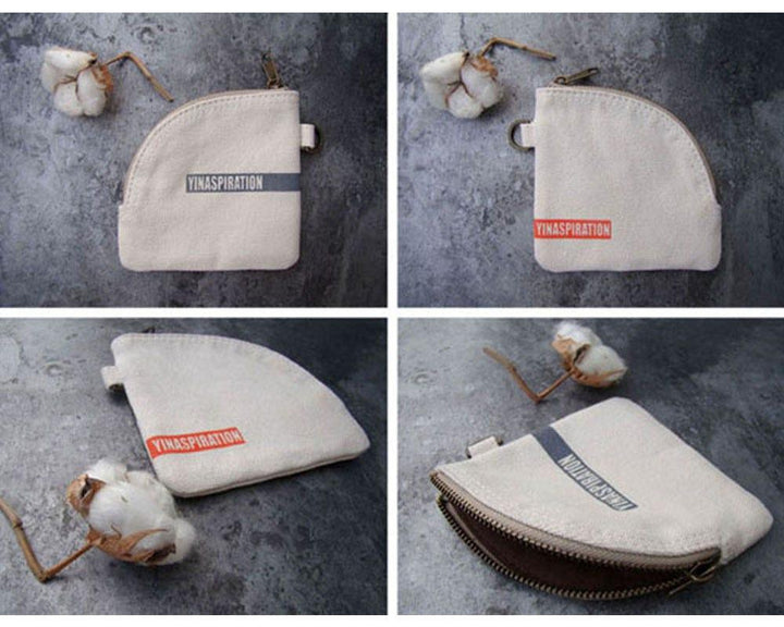 Durable Thick Canvas Coin Purse - Wallet - Minimalist Wallet - Coin Purse w/ Zippers - Coin Purse