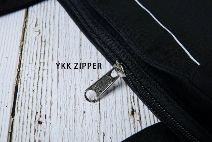 Durable Hand Crafted Black Canvas Tote Bag - Shoulder Bag - Market Bag - Computer Bag - Tote for her w/ zippers - Hong Kong - Shadow