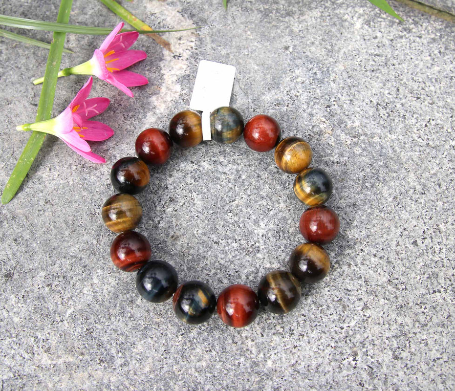 Tiger's Eye Bracelet | Mixed Colors | Above view