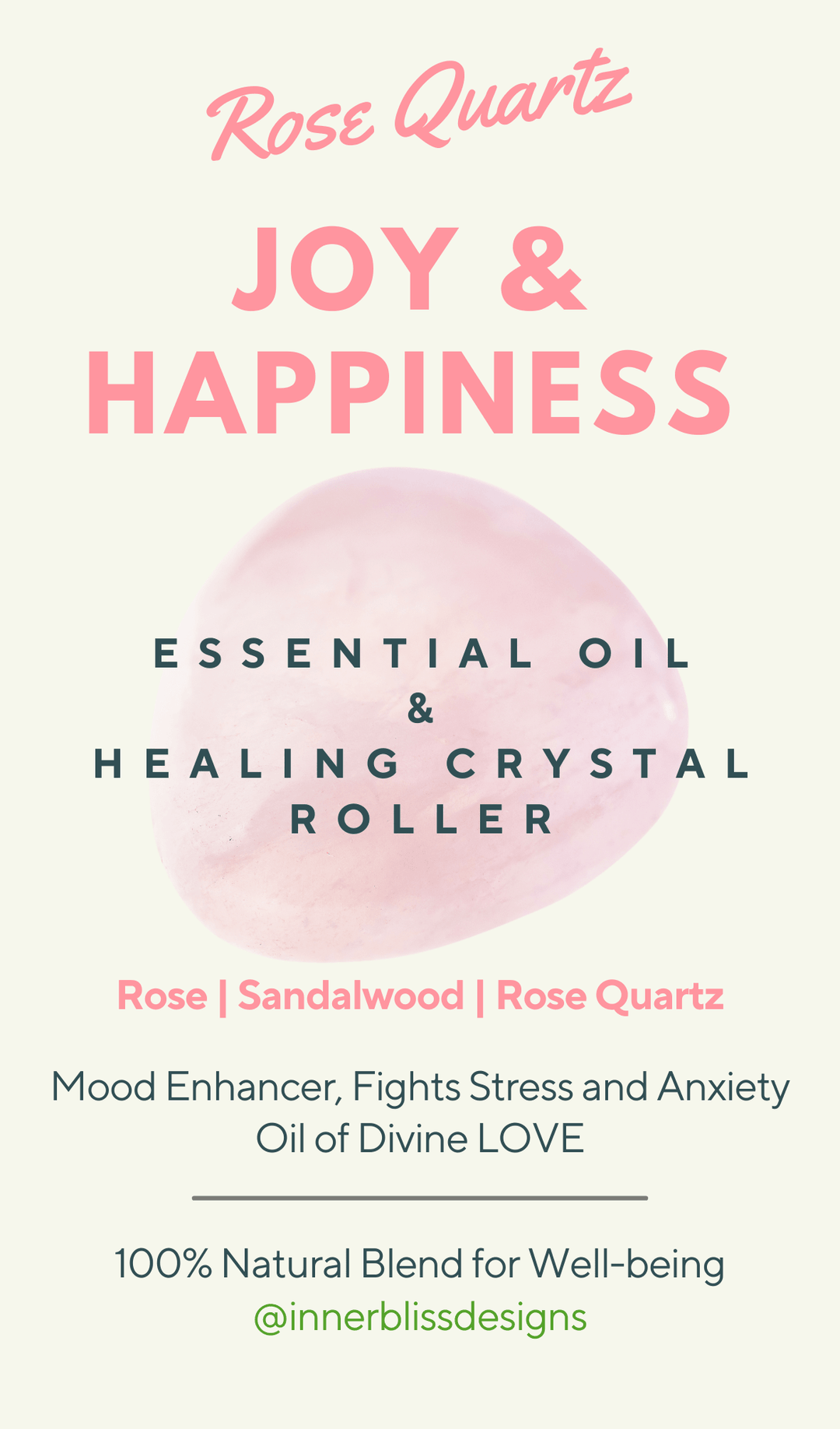 Sandalwood Rose Essential Oil Roller - Description Card