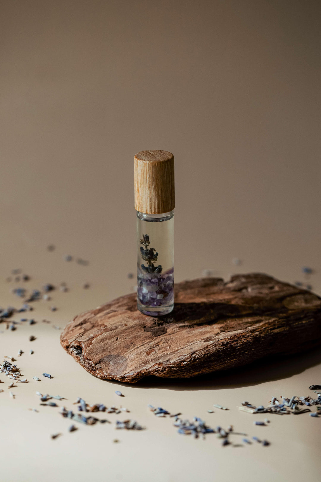 Pick Me Up | Essential Oil Crystal Roller | Amethyst & Lavender | Flowers