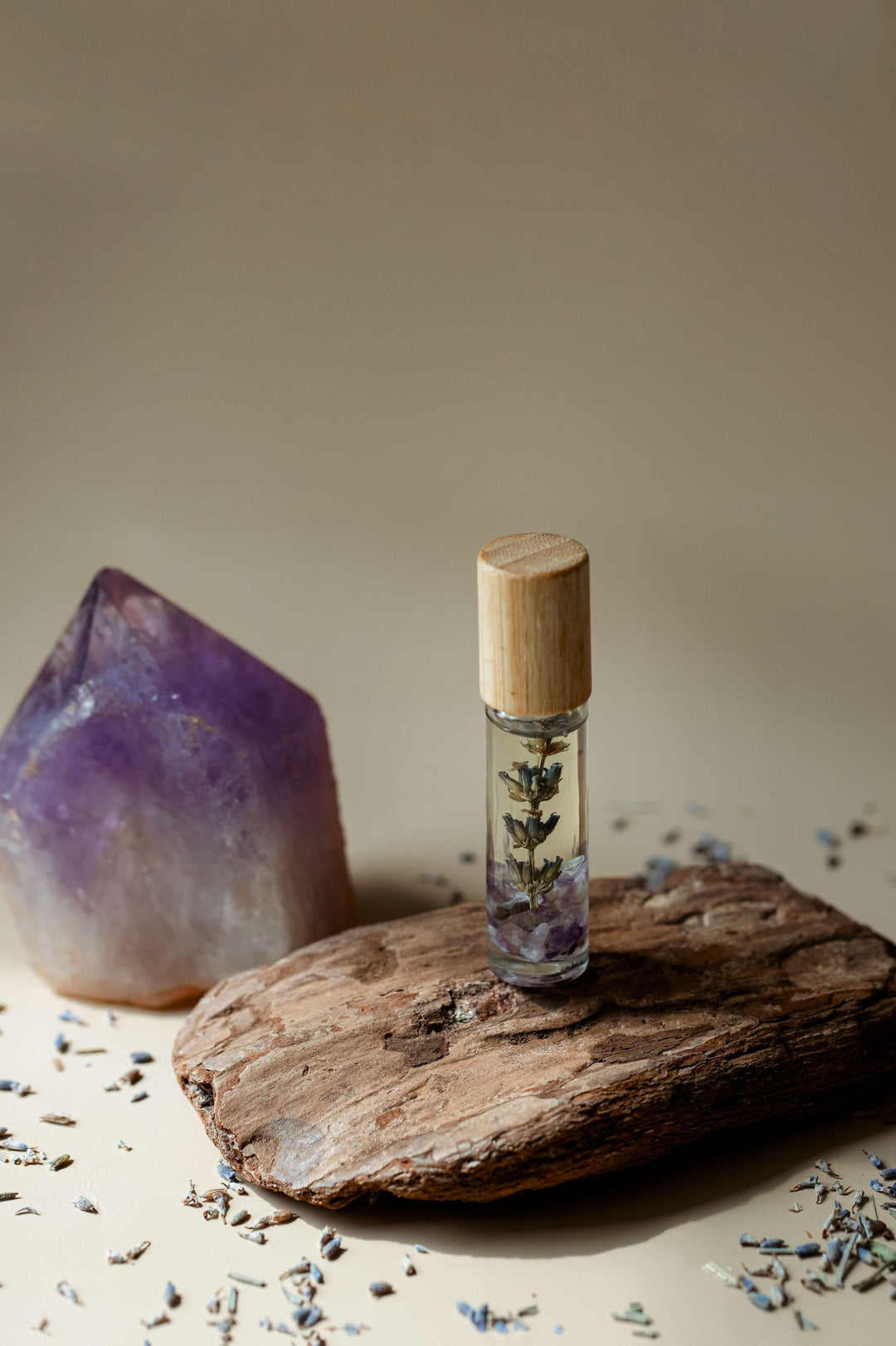 Pick Me Up | Essential Oil Crystal Roller | Amethyst & Lavender