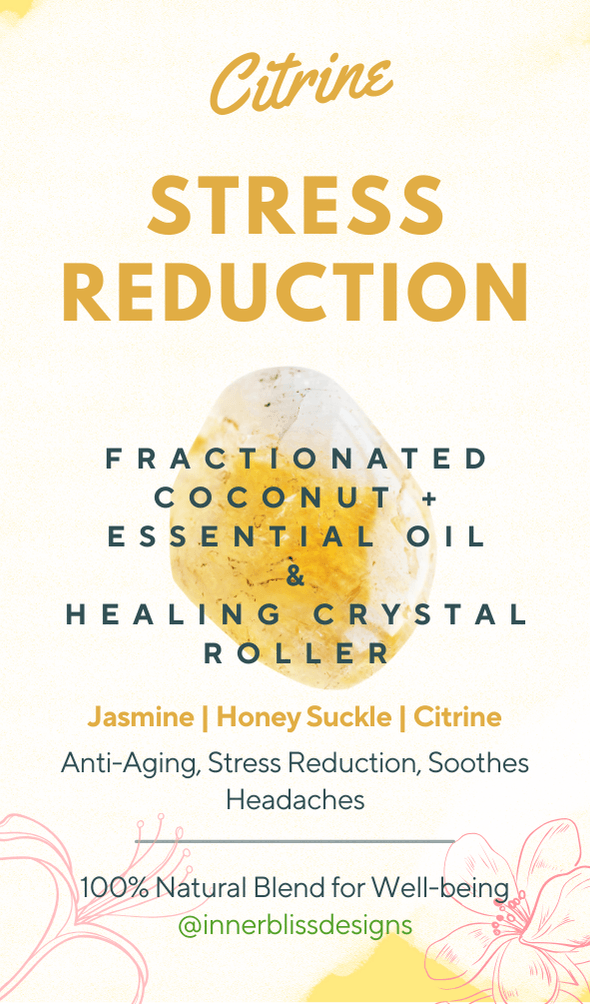 Stress Reduction | Essential Oil Crystal Roller | Description Card