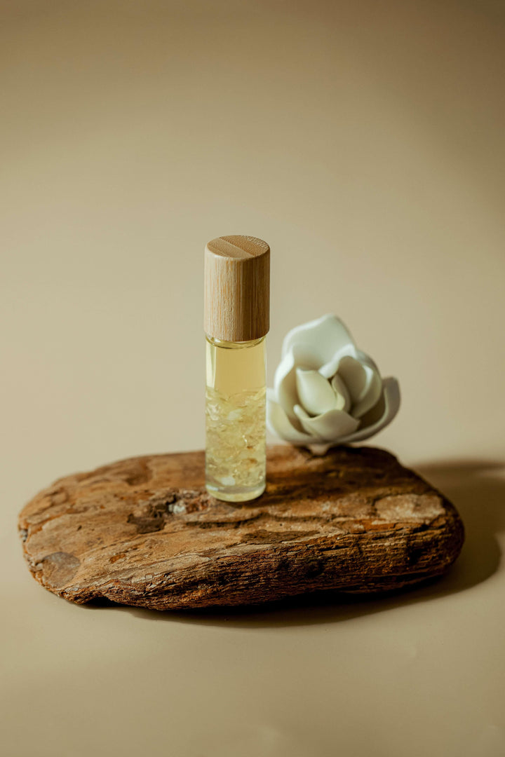 Stress Reduction | Essential Oil Crystal Roller | White Flower