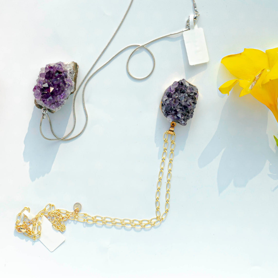 Amethyst (紫水晶) Cluster Necklace | The Manifestation Stone