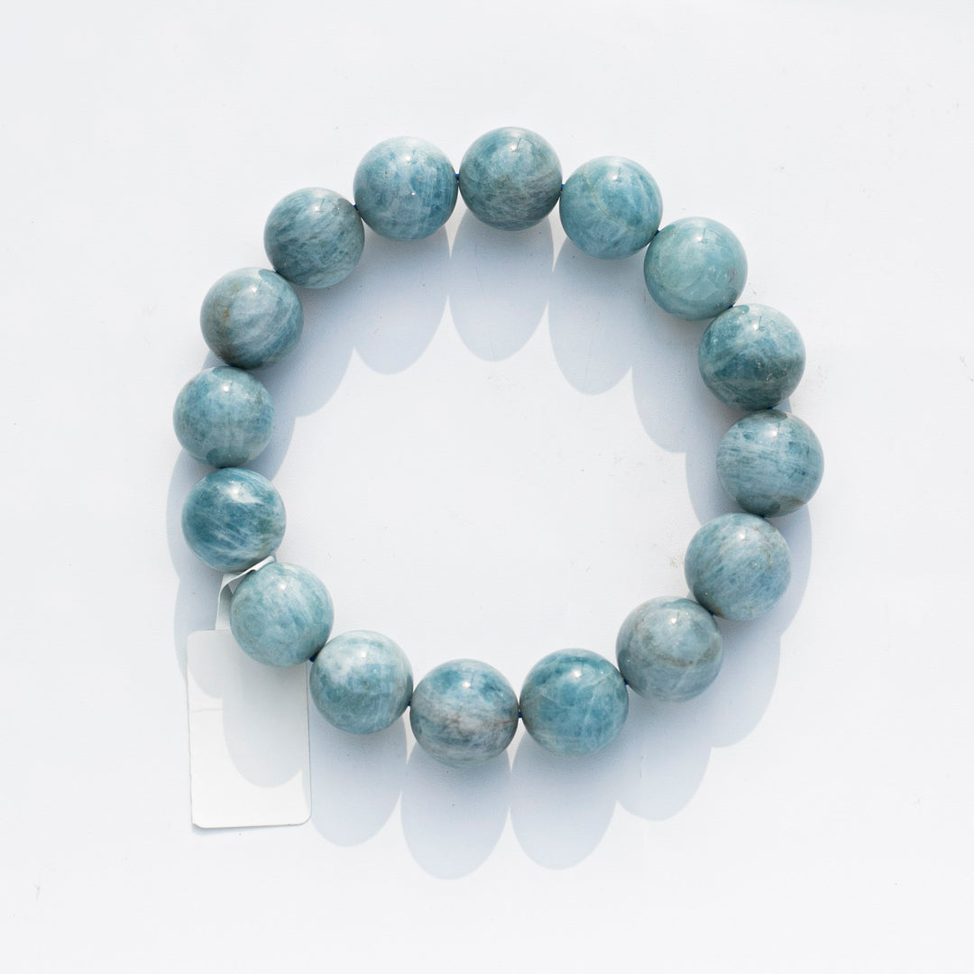 Aquamarine | Stretchy Cord Healing Crystal Bracelet | The Mariner's Stone | AA Quality | Choose Preferred Wrist & Bead Size