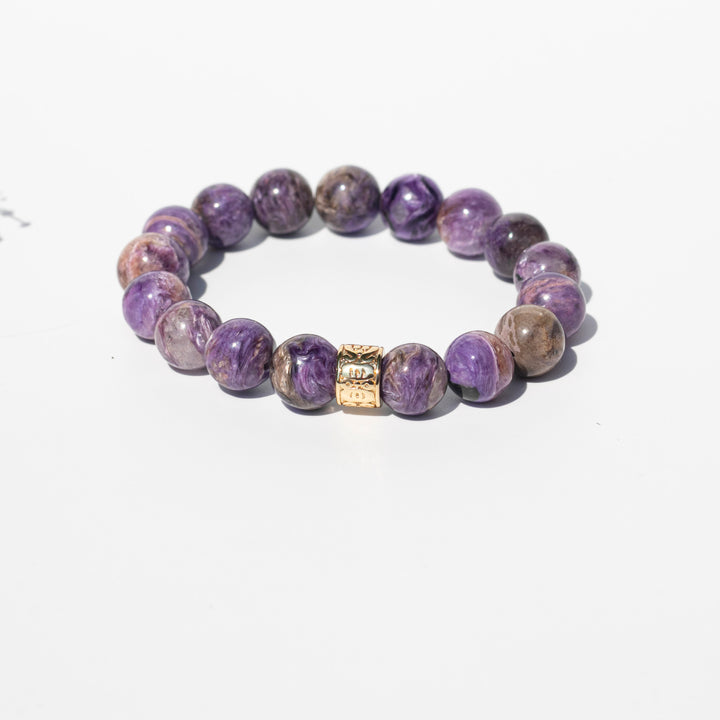 Charoite (紫龍晶) | (AAA Quality) Bracelet | 24K Gold Plated Spacer | The Stone of Transformation
