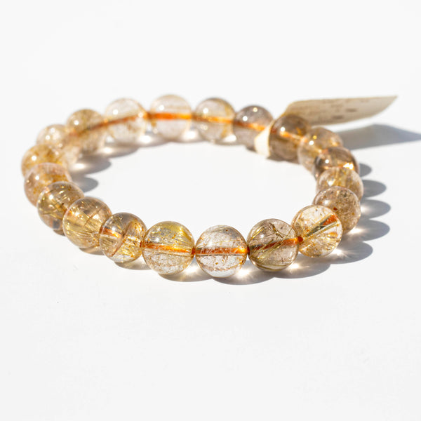 Golden Rutilated Quartz (髮晶) | Stretchy Cord Bracelet | The Divinity Stone | AAA Quality