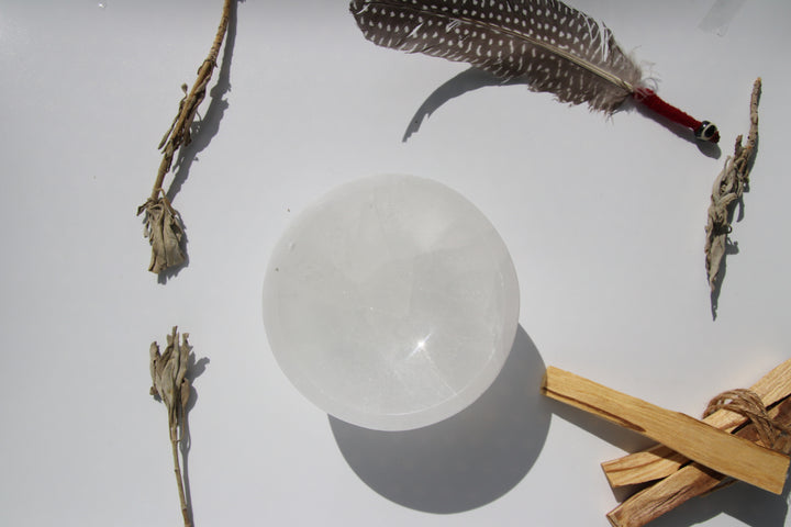 Selenite | Natural Healing Wide Base Bowl | Master Cleansing Stone
