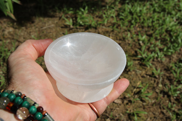 Selenite | Natural Healing Wide Base Bowl | Master Cleansing Stone