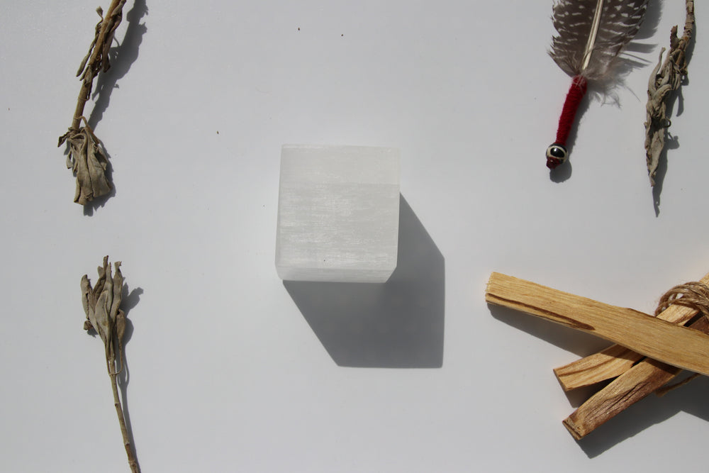 Selenite | Natural Healing Crystal Cube | Master Cleansing Stone | Cleanse Your Crystal Jewelry & Your Home