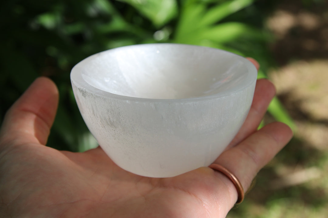Selenite | Natural Healing Drum Bowl | Master Cleansing Stone