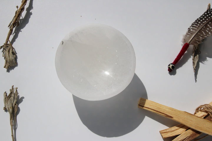 Selenite | Natural Healing Drum Bowl | Master Cleansing Stone