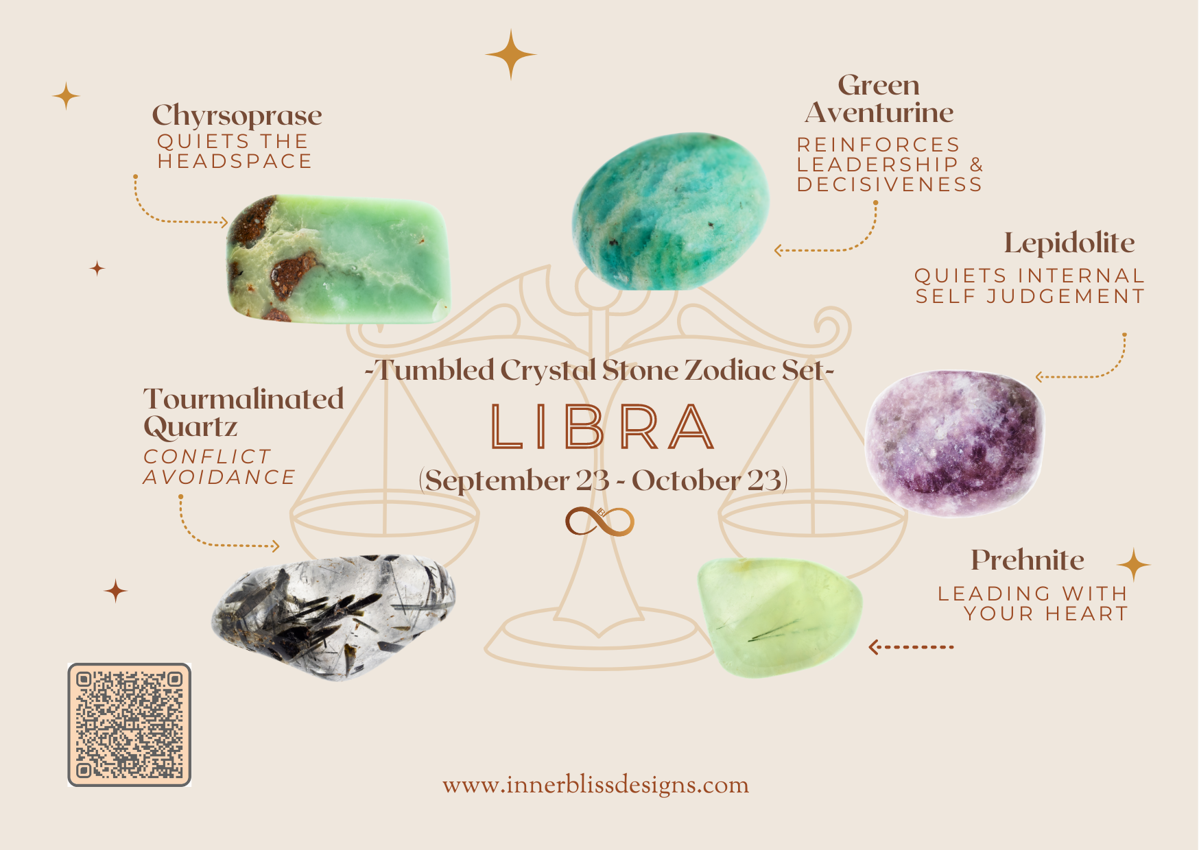 Libra | Loose Tumbled Stone Zodiac Healing Crystal Set | Shop Online –  innerblissdesigns