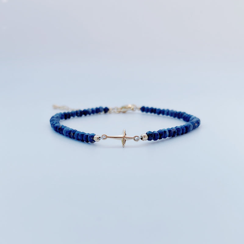 Lapis Lazuli (青金石) | Silver Cross Bracelet