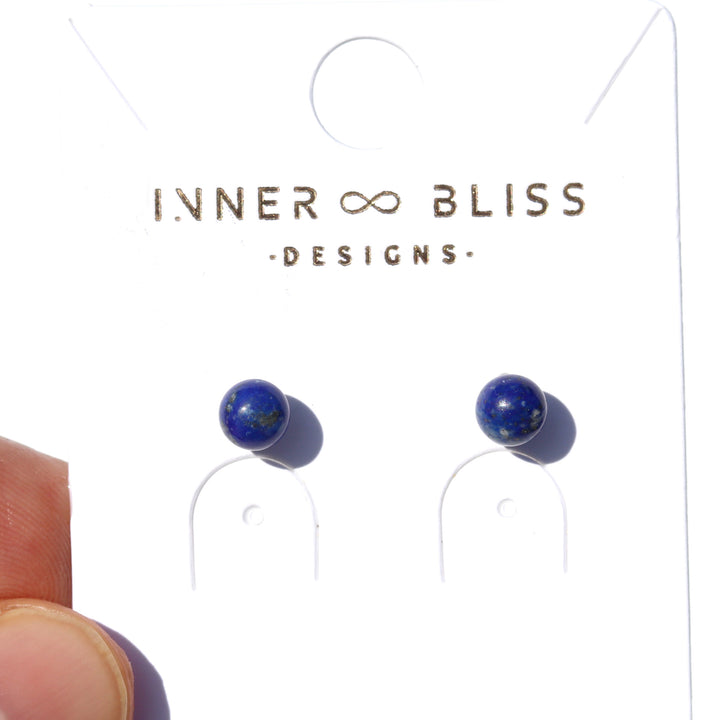 Lapis Lazuli | Healing Crystal Stud Earrings | Stone of Truth & Wisdom