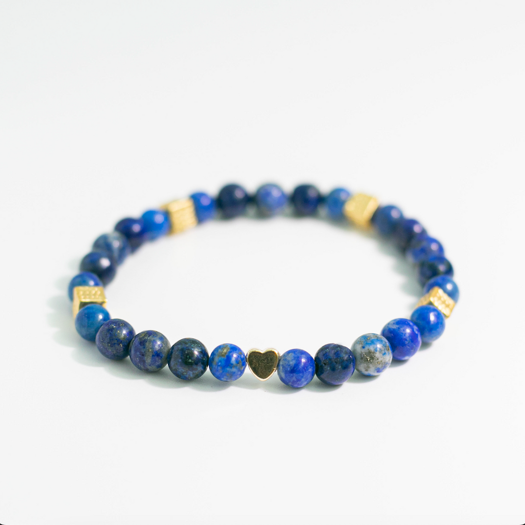Lapis Lazuli (青金石) | Tibetan Cube & Heart Bracelet | The Stone of Truth & Wisdom