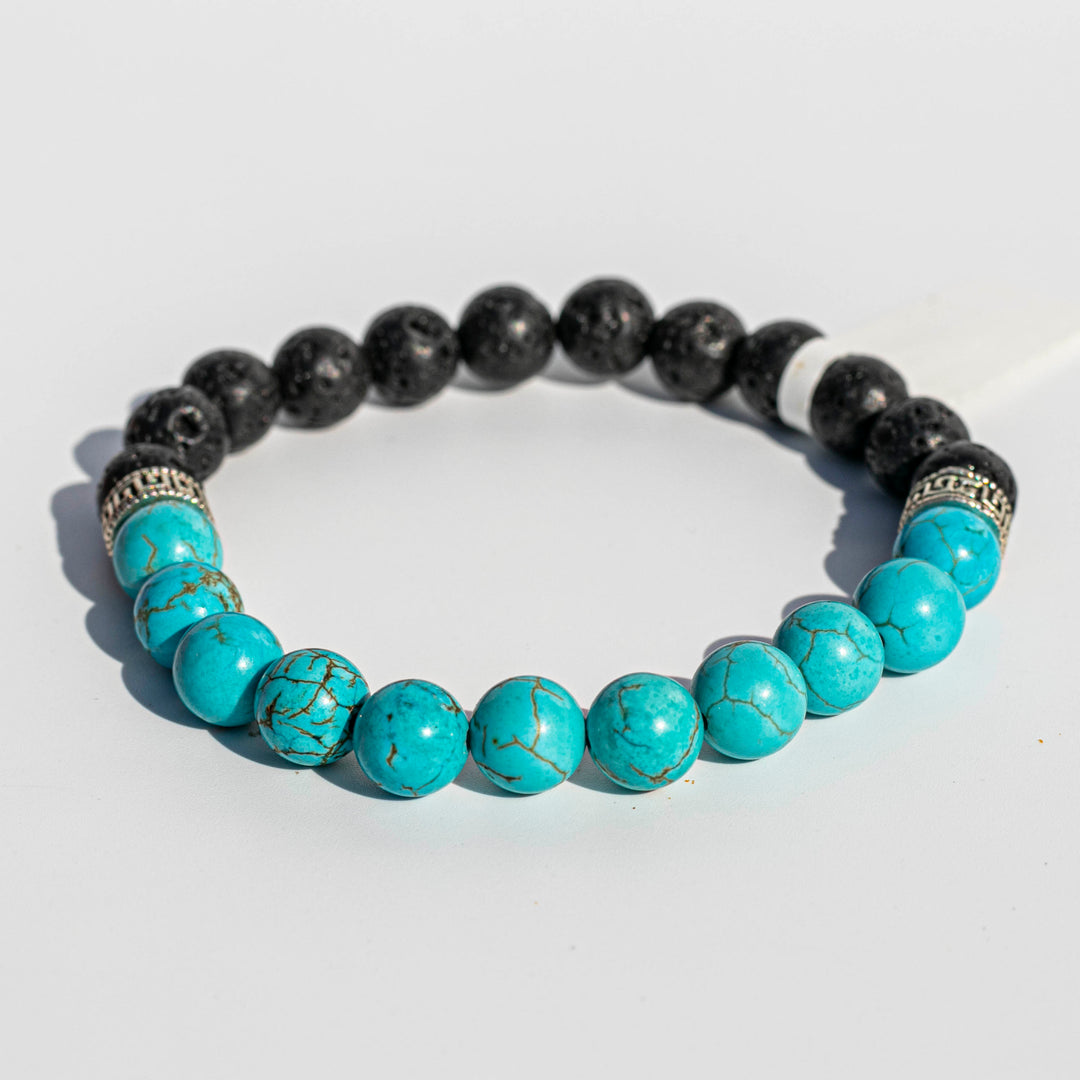 Lava Stone (熔岩石) | | The Stone of Mother Earth | Assorted Center & Spacer Beads | Aromatherapy & Grounding Bracelet (Turquoise)