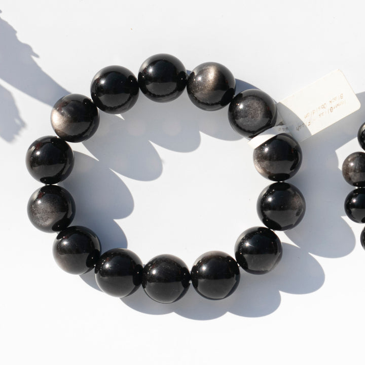 Obsidian (黑曜石) Bead Only Stretchy Cord Healing Crystal Bracelet | The Mirror Stone | Choose Preferred Bead & Wrist Size