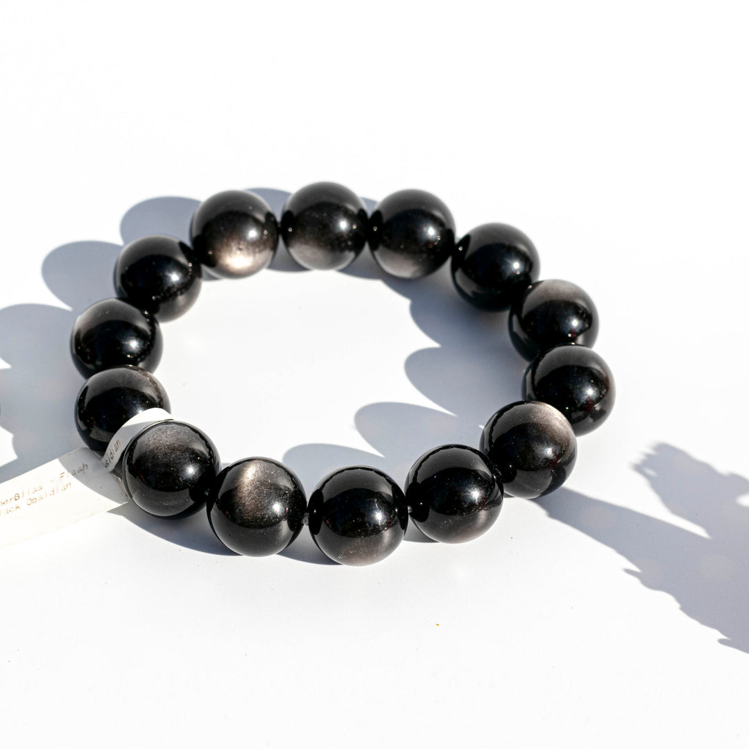 Obsidian (黑曜石) | Stretchy Cord Bracelet | The Mirror Stone