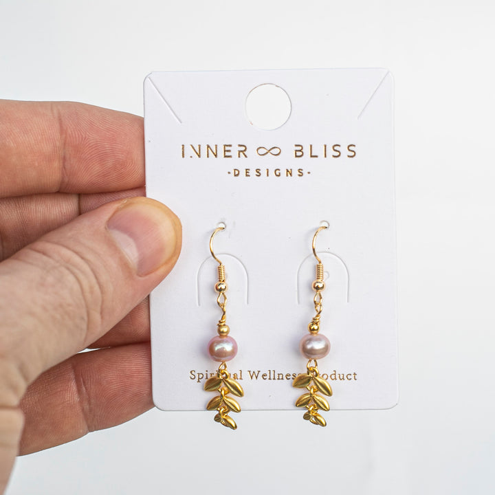 Pearl (珍珠) | Dangle Earrings | Gold Plated Droplets | Stone of Sensuality