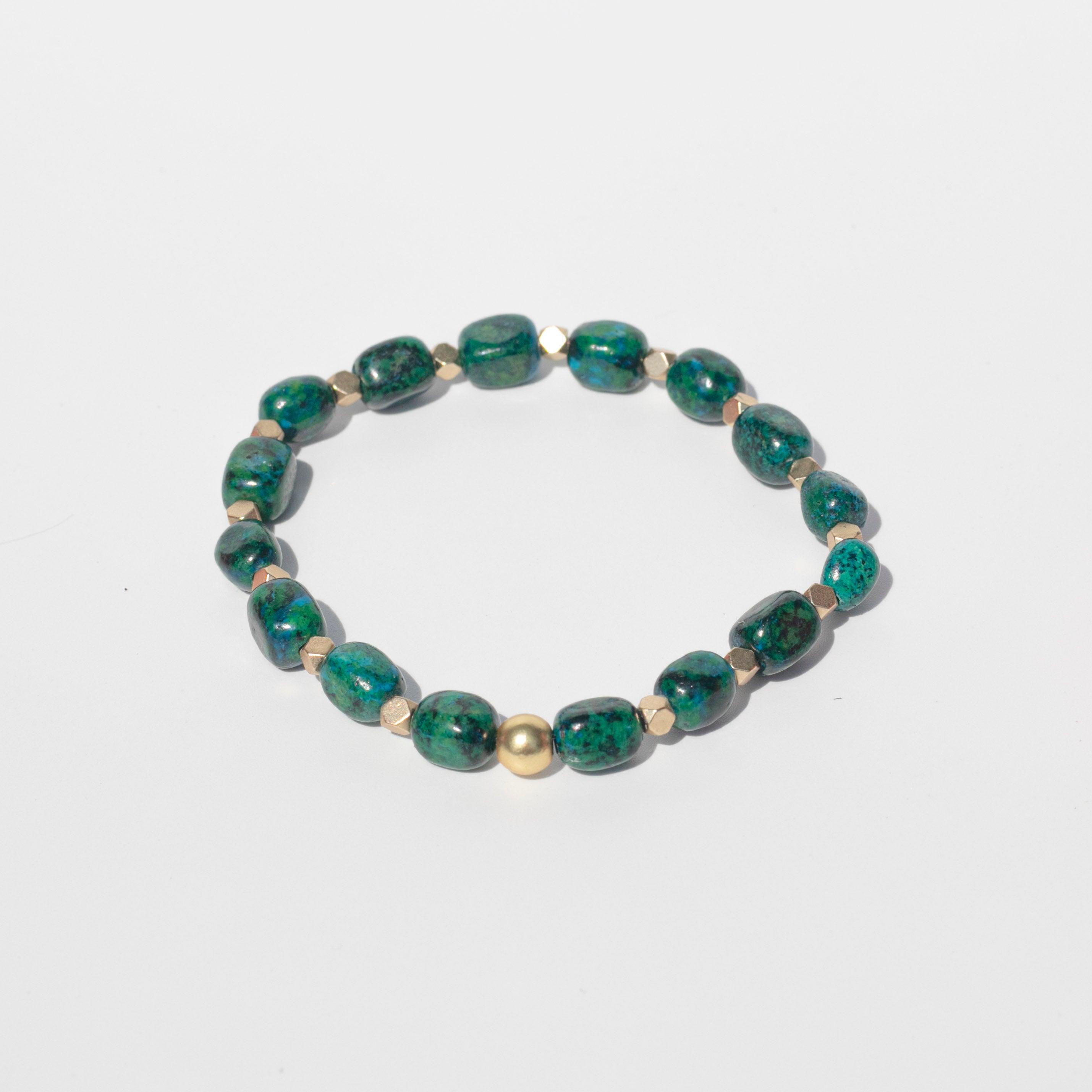 Quantum Quattro Beaded Bracelet Gold Plated Center Titanium Spacer Beads The Stone of Inward Compassion