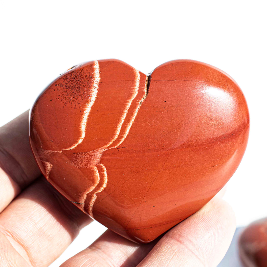 Red Jasper (紅碧玉) | Crystal Hearts | The Stone of Endurance | Choose your Preferred size of Small, Medium, Large