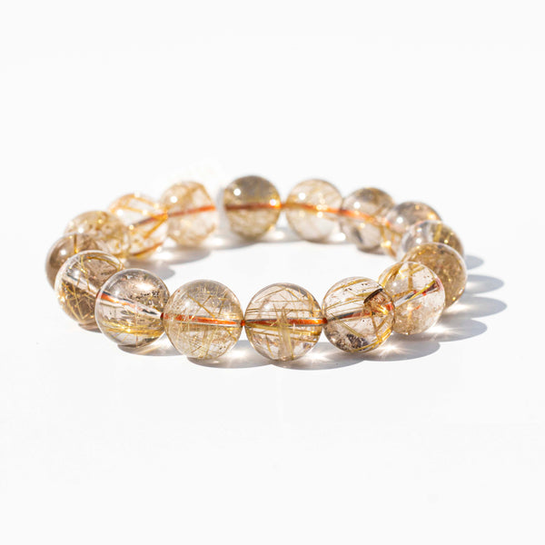 Golden Rutilated Quartz (髮晶) | Stretchy Cord Bracelet | The Divinity Stone | AAA Quality