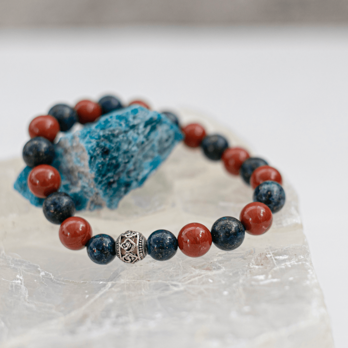 Lapis Lazuli Red Jasper Healing Crystal Bracelet