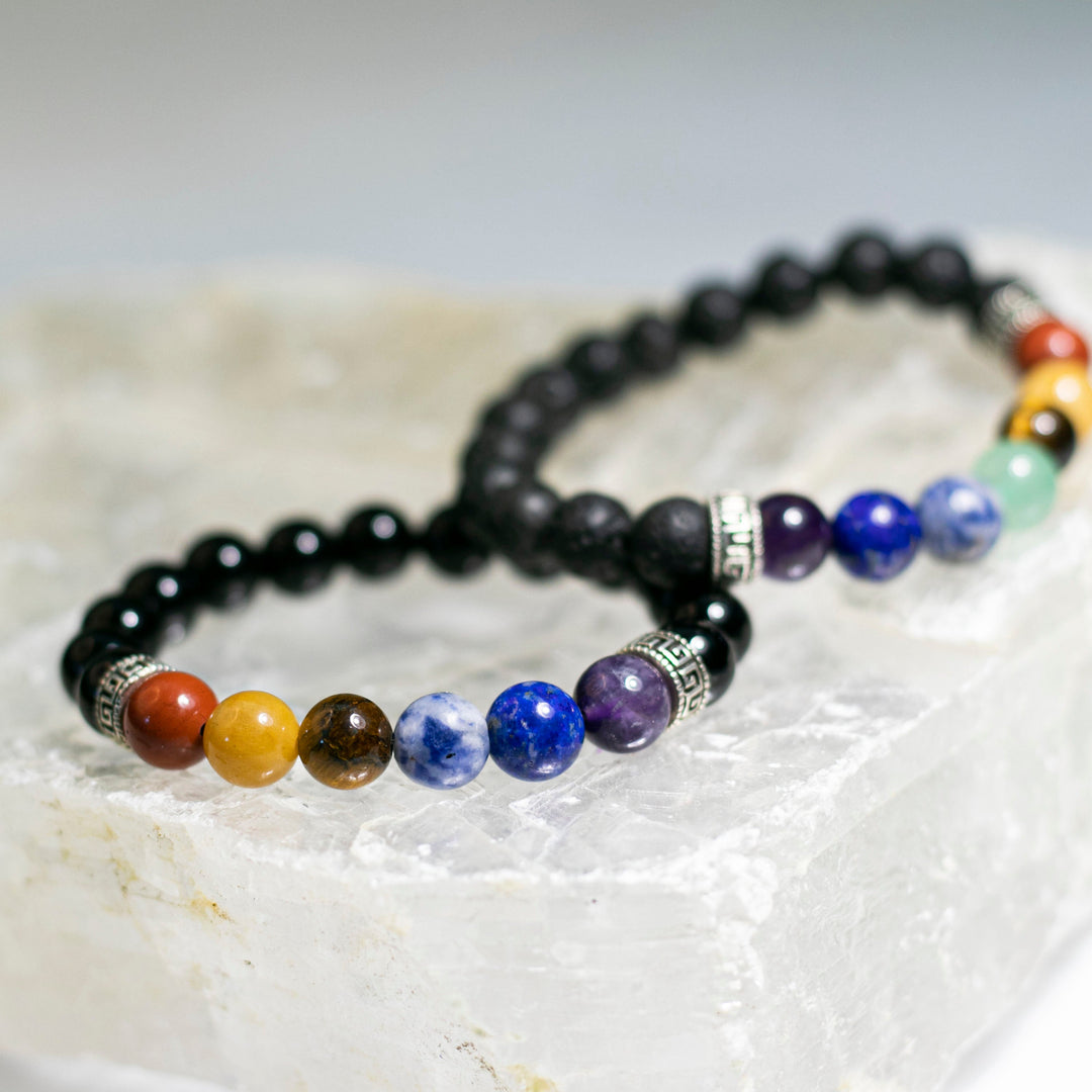 Lava and Earth Stones With Hematite Spacers Bracelet in Central