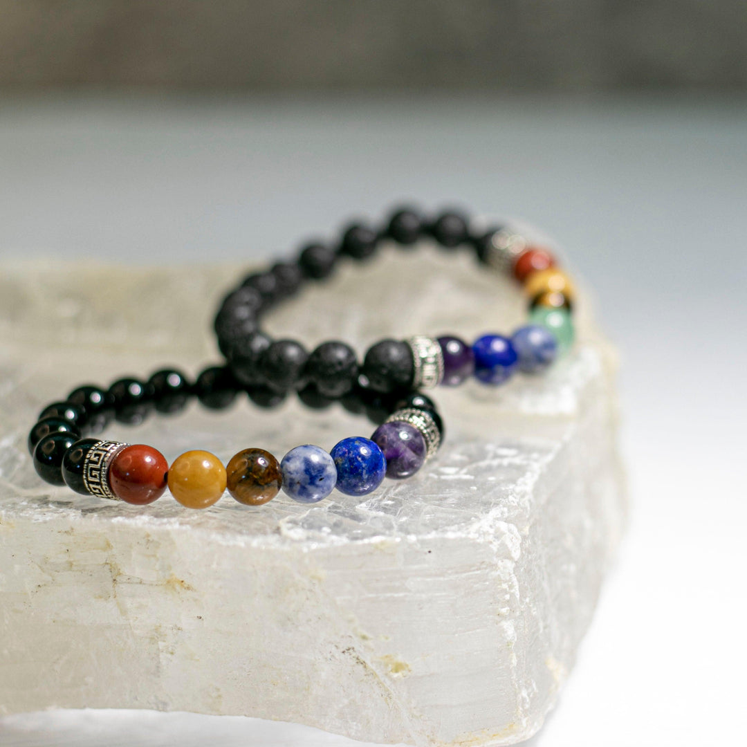 Seven Chakra Stone Bracelet - 2 Dark Styles