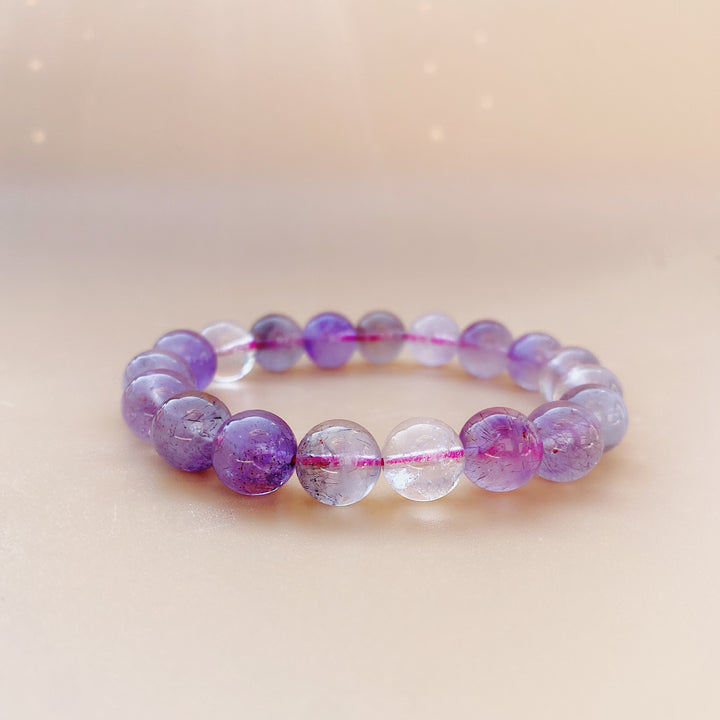 Super Seven | Stretchy Cord Healing Crystal Bracelet | The Stone Of Spiritual Awakening | A Quality | Choose Bead & Wrist Size