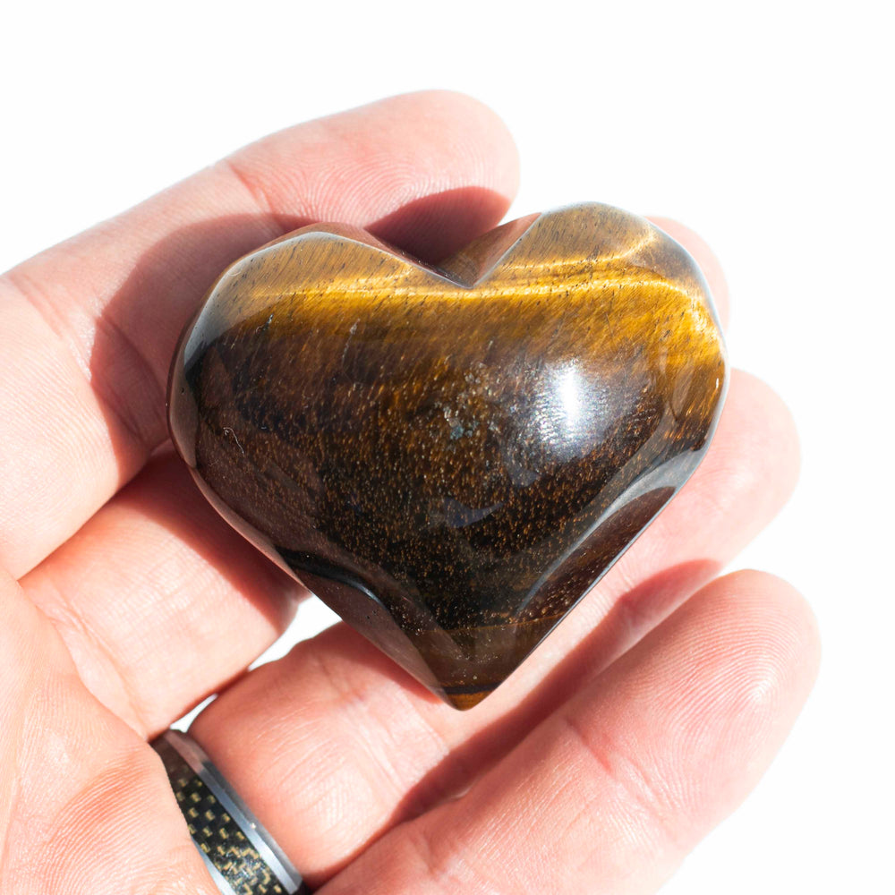 Tiger's Eye (虎眼石) | Mini Crystal Hearts | The Courage Stone | Choose your Preferred size of Small, Medium, Large
