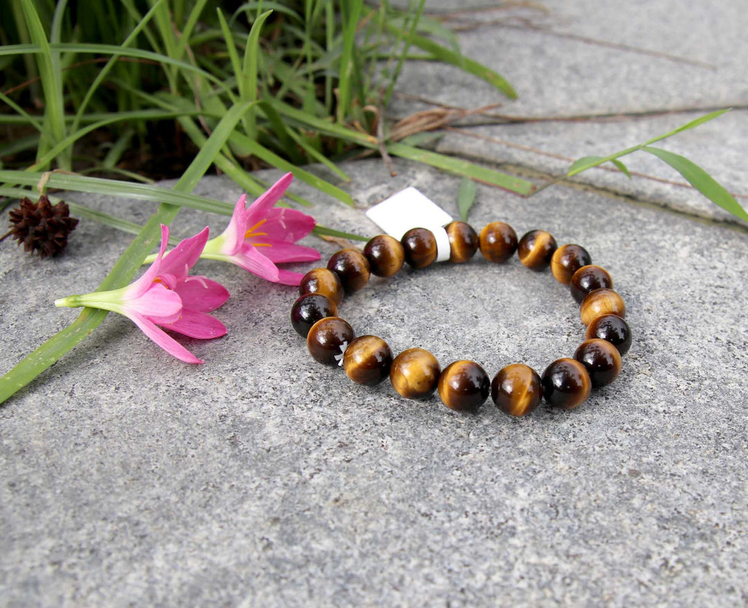 Tiger's Eye (虎眼石) | Brown | Stretchy Cord Bracelet | The Courage Stone